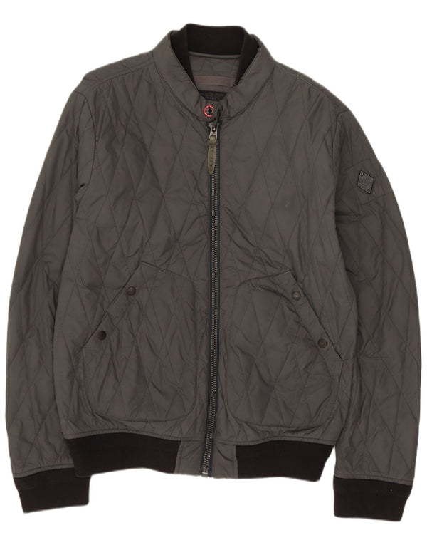Replay Chaqueta acolchada para hombre UK 40 Large Gris Colorblock Poliamida