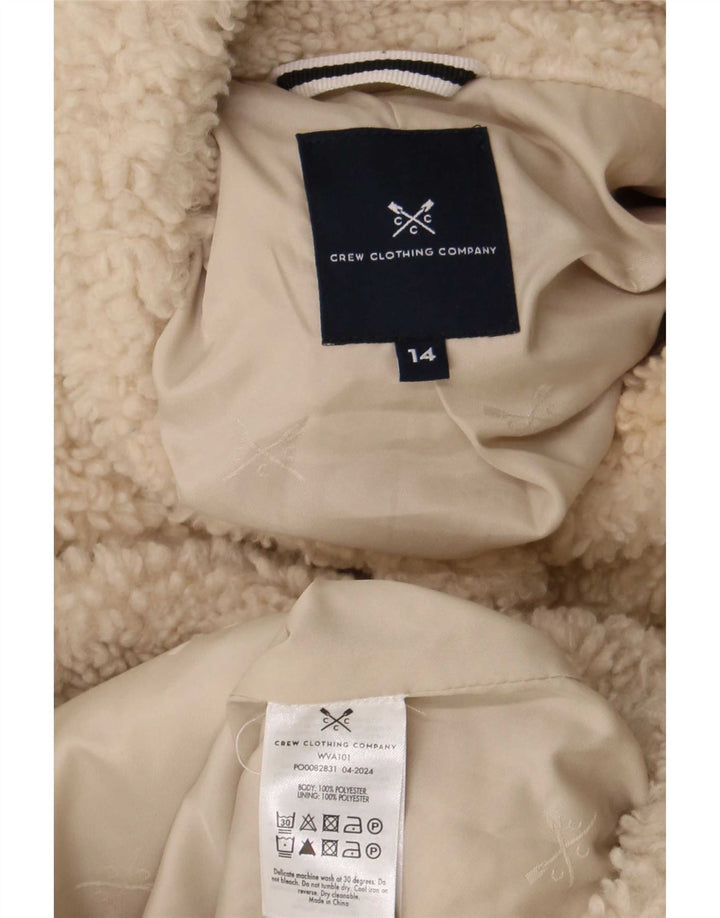 Crew Clothing Chaqueta polar con osito de peluche para mujer, talla 40, poliéster beige grande