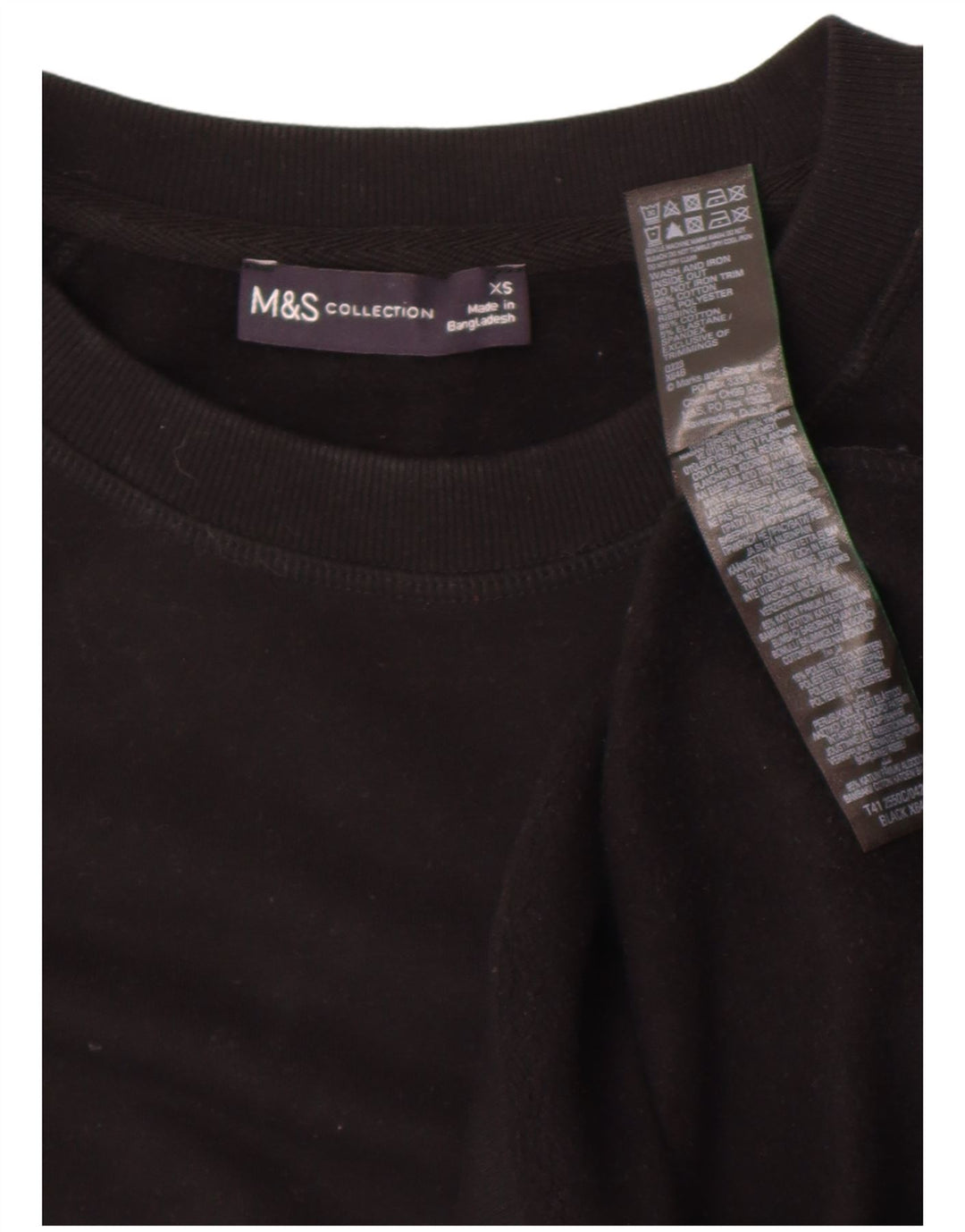 Marks & Spencer Sudadera extragrande para mujer UK 6 XS Algodón negro