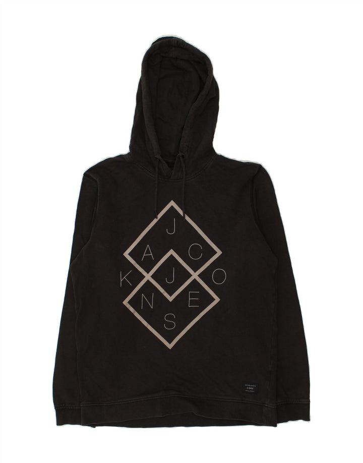 JACK & JONES Mens Slim Graphic Hoodie Jumper Large Black Cotton | Vintage Jack & Jones | Thrift | Second-Hand Jack & Jones | Used Clothing | Messina Hembry 