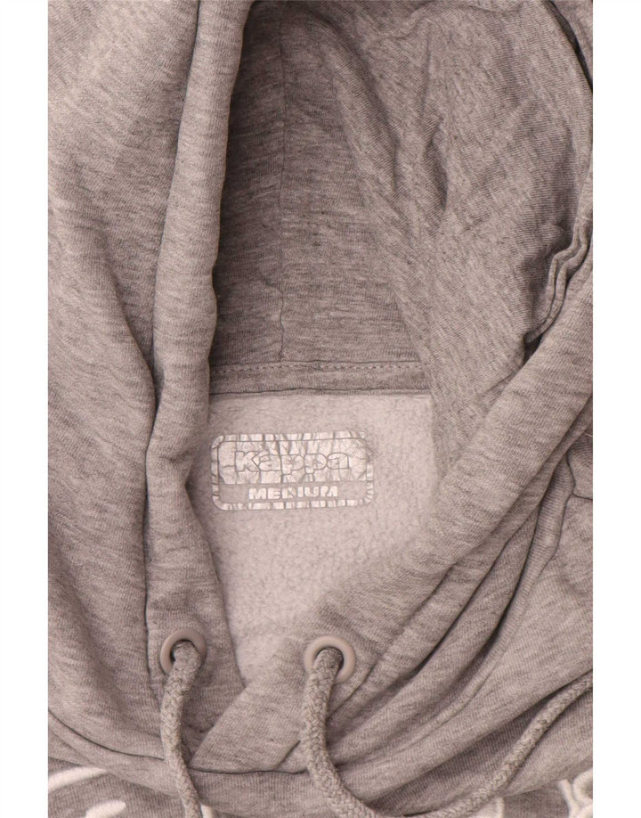 Kappa Hombre Sudadera Con Capucha Gráfica Jersey De Algodón Gris Medio