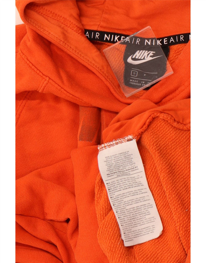 NIKE - Sudadera con capucha para mujer, diseño gráfico, talla 40, talla pequeña, color naranja