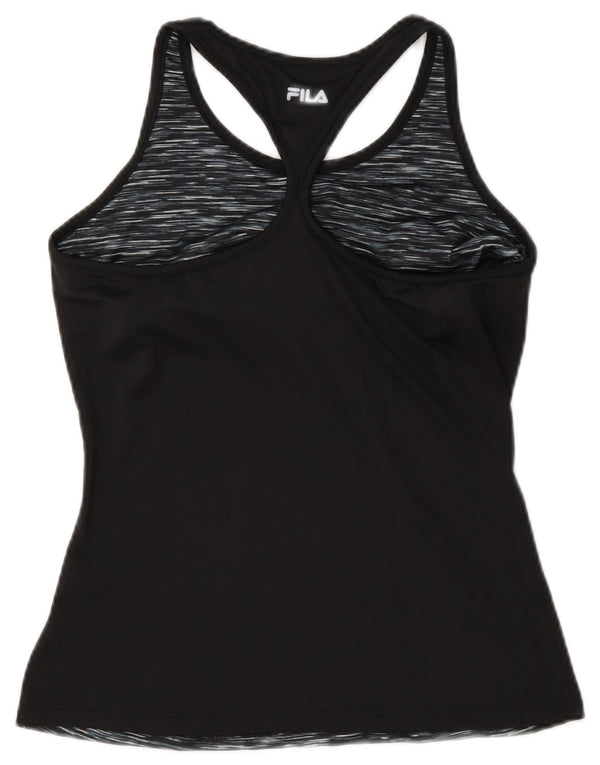 Adidas Mujer Chaleco Top UK 12 Medio Negro Moteado Poliéster