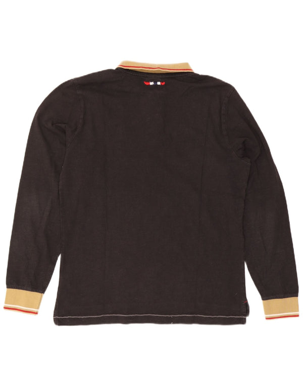 Napapijri Polo De Rugby De Manga Larga Con Gráfico Para Hombre Negro Color Block Grande