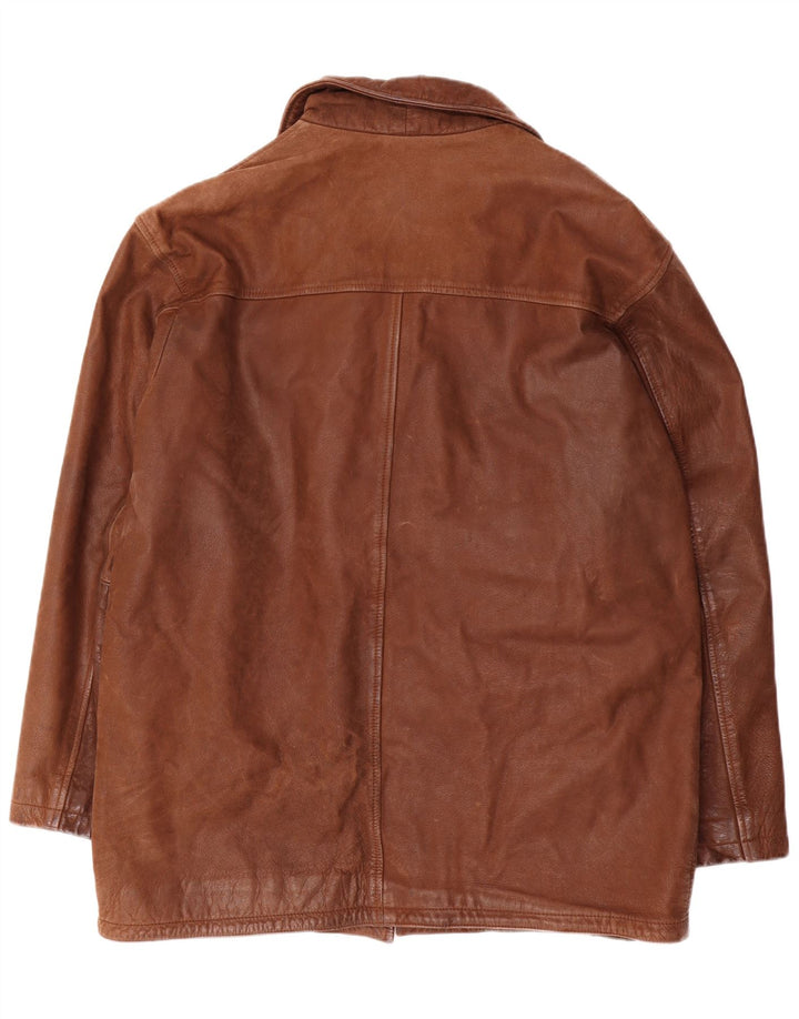 Vintage chaqueta de cuero para hombre Reino Unido 42 XL cuero marrón