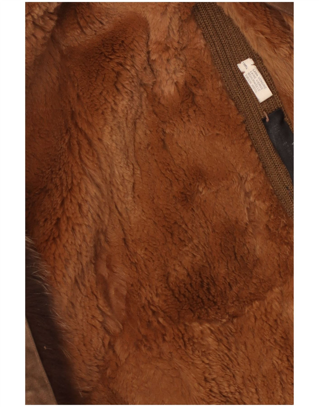 Vintage mujeres Sherpa ante abrigo Reino Unido 14 marrón medio