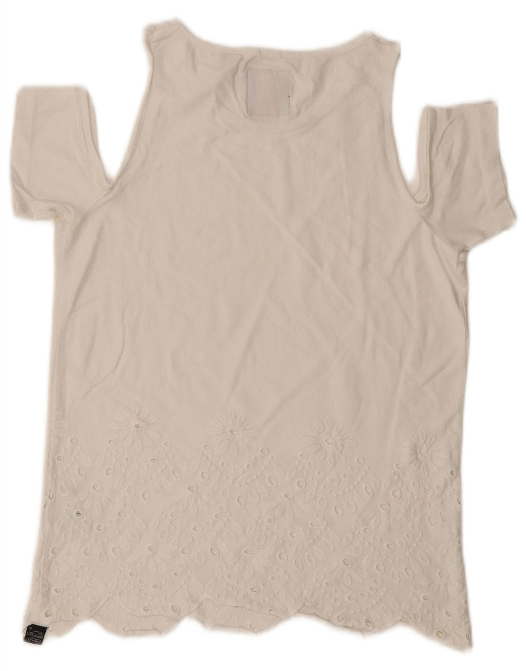 Superdry Camiseta Regular Fit para Mujer UK 6 XS Off White Cotton