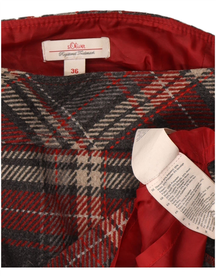 S.Oliver Minifalda para mujer EU 36 Small W30 Acrílico a cuadros gris