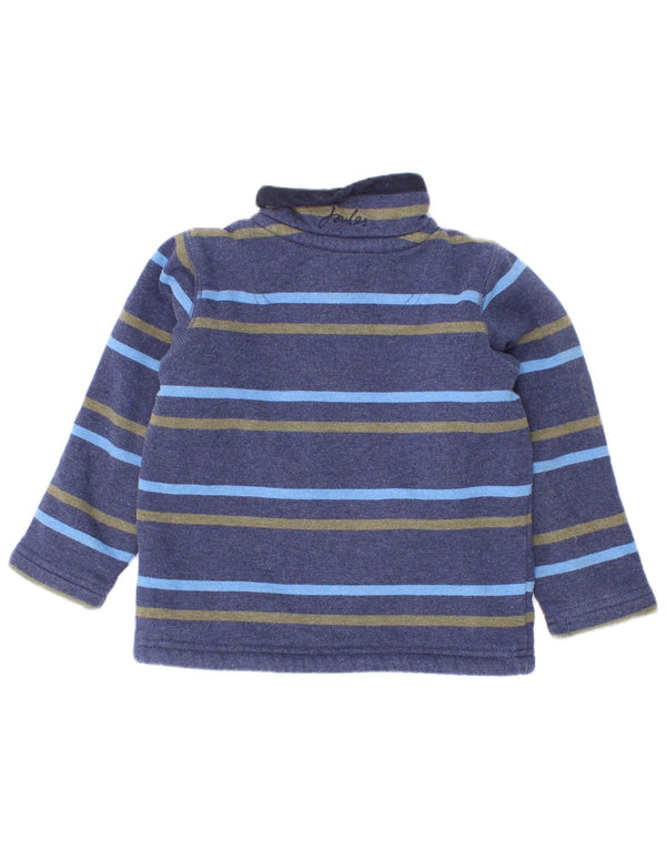 Joules Sudadera con cremallera y cuello para niños 2-3 años Azul a rayas