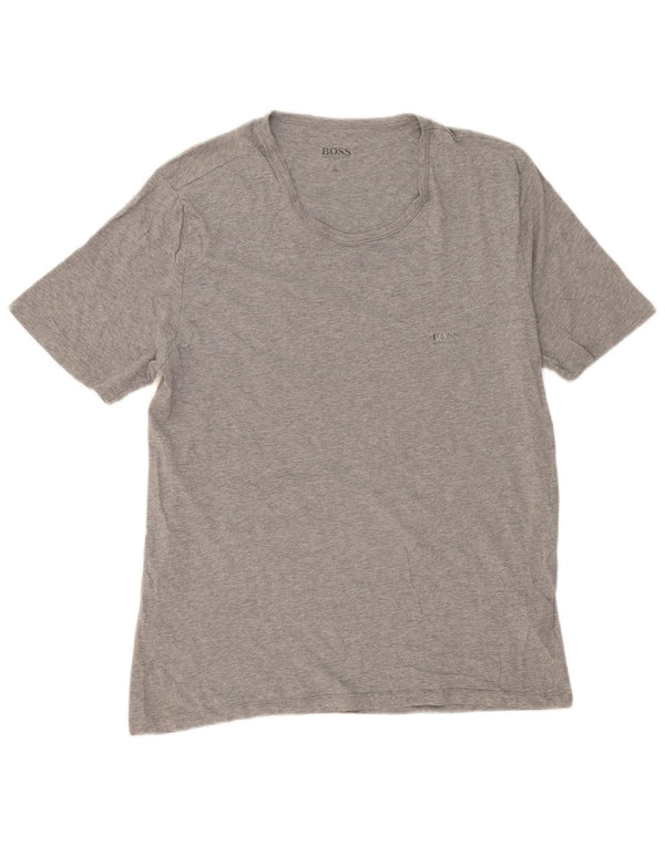 Hugo Boss Hombre Camiseta Top XL Gris Algodón