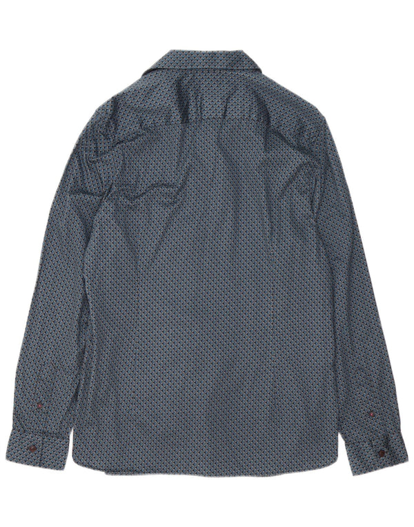 Ted Baker - Camisa con estampado abstracto para hombre, talla 5 XL, algodón azul