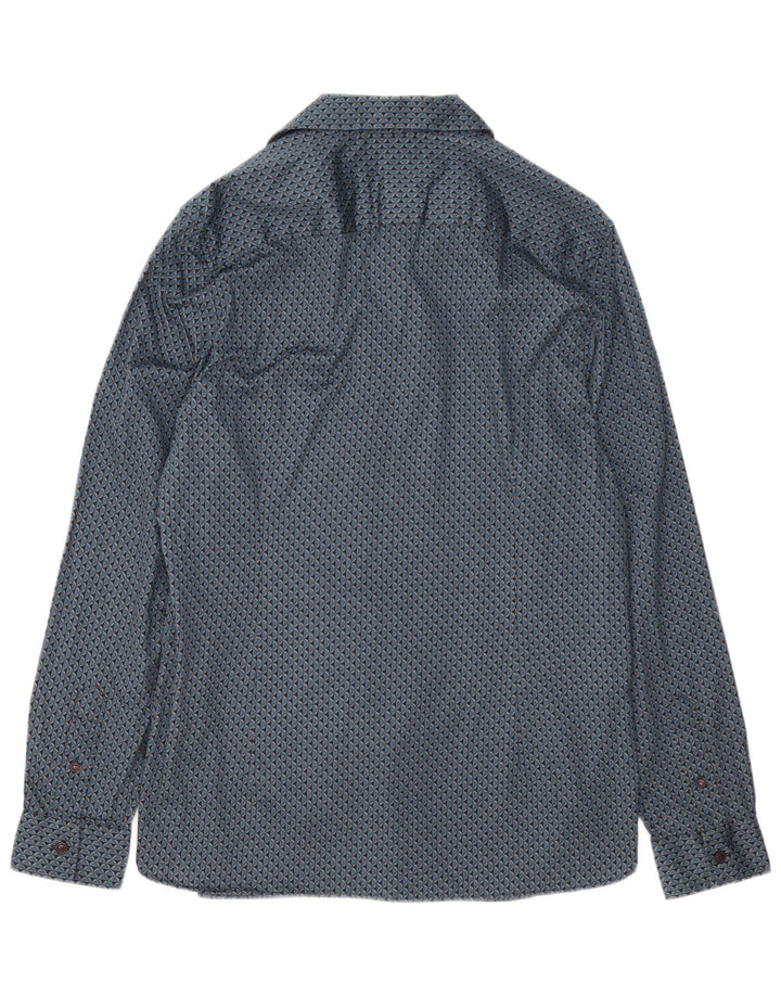 Ted Baker - Camisa con estampado abstracto para hombre, talla 5 XL, algodón azul
