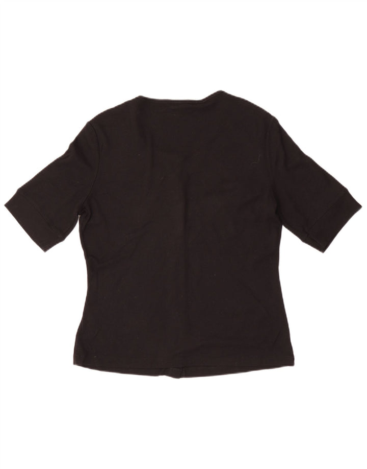 Jigsaw - Cárdigan de manga corta para mujer, talla M, color negro, modal