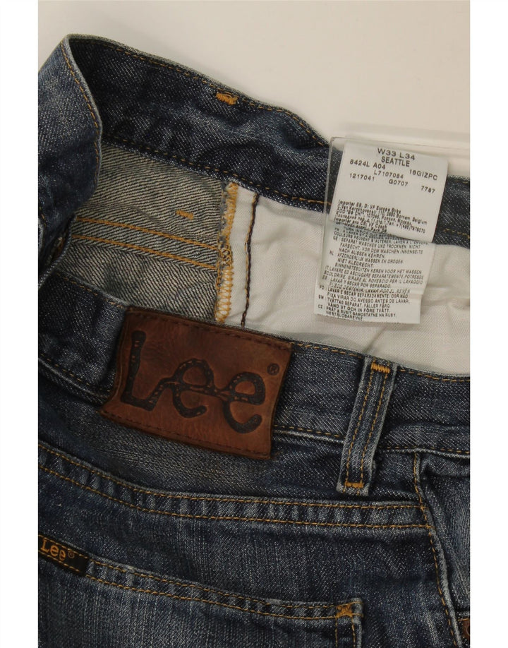 Lee Vaqueros Rectos Seattle Mujer W33 L34 Algodón Azul Marino