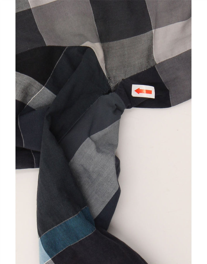 BURBERRY Camisa tipo jersey larga para mujer Reino Unido 40 Mediano Azul marino Cuadros