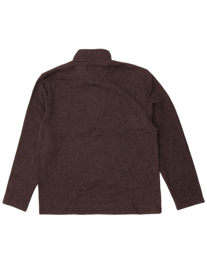 Izod Suéter tipo jersey con cuello y cremallera para hombre Poliéster gris grande