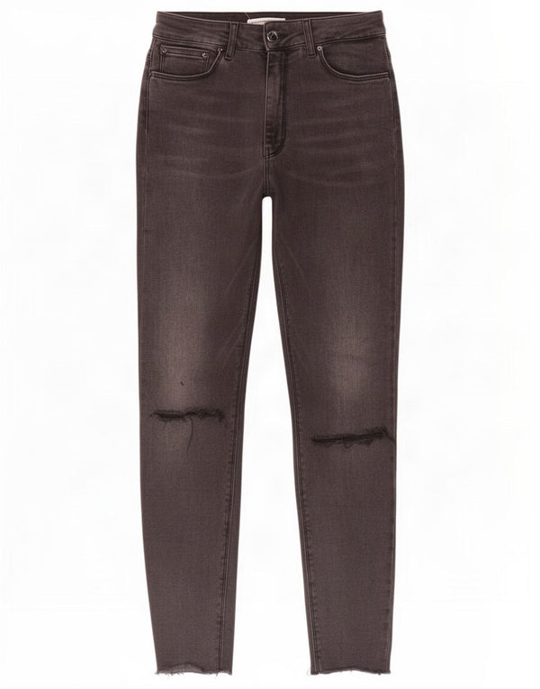 Zara Vaqueros pitillo desgastados de cintura alta para mujer EU 36 XS W26 L27 Gris