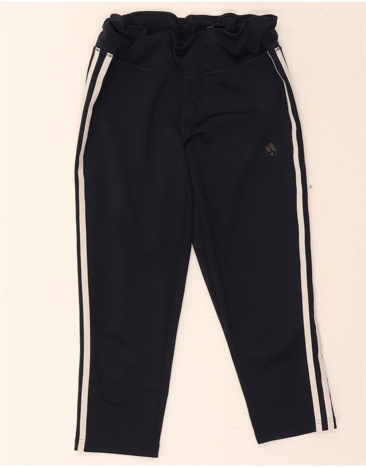 ADIDAS Womens Climalite Capri Leggings UK 12/14 Medium Navy Blue Polyester Vintage Adidas and Second-Hand Adidas from Messina Hembry 