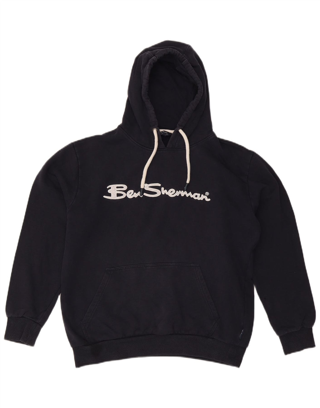 BEN SHERMAN Jersey con capucha gráfico extragrande para mujer Reino Unido 40 Grande Azul marino