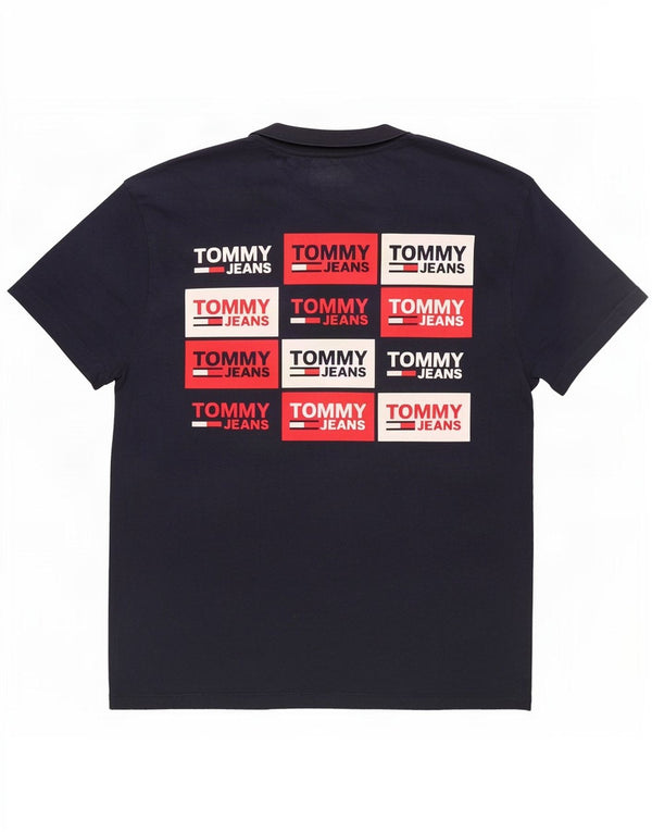 Tommy Hilfiger - Camiseta gráfica para hombre, talla pequeña, algodón azul marino