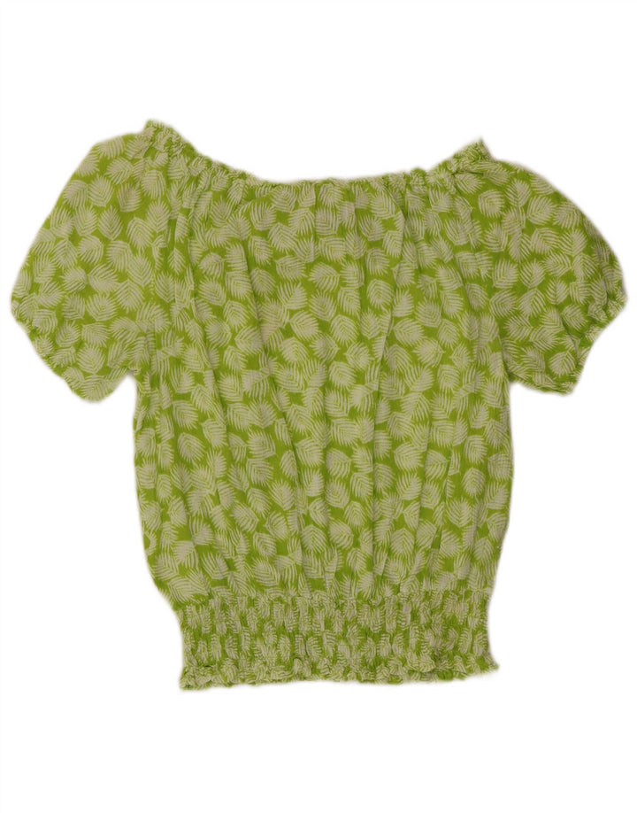 MICHAEL KORS Top extragrande con hombros descubiertos para mujer UK 10 Small Green Floral