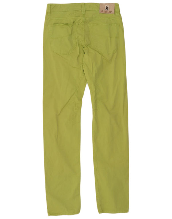 SIVIGLIA Pantalones casuales ajustados para hombre W32 L34 Algodón verde