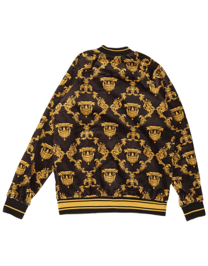 Zara Chaqueta Bomber con Estampado Abstracto para Hombre UK 36 Small Poliéster Negro