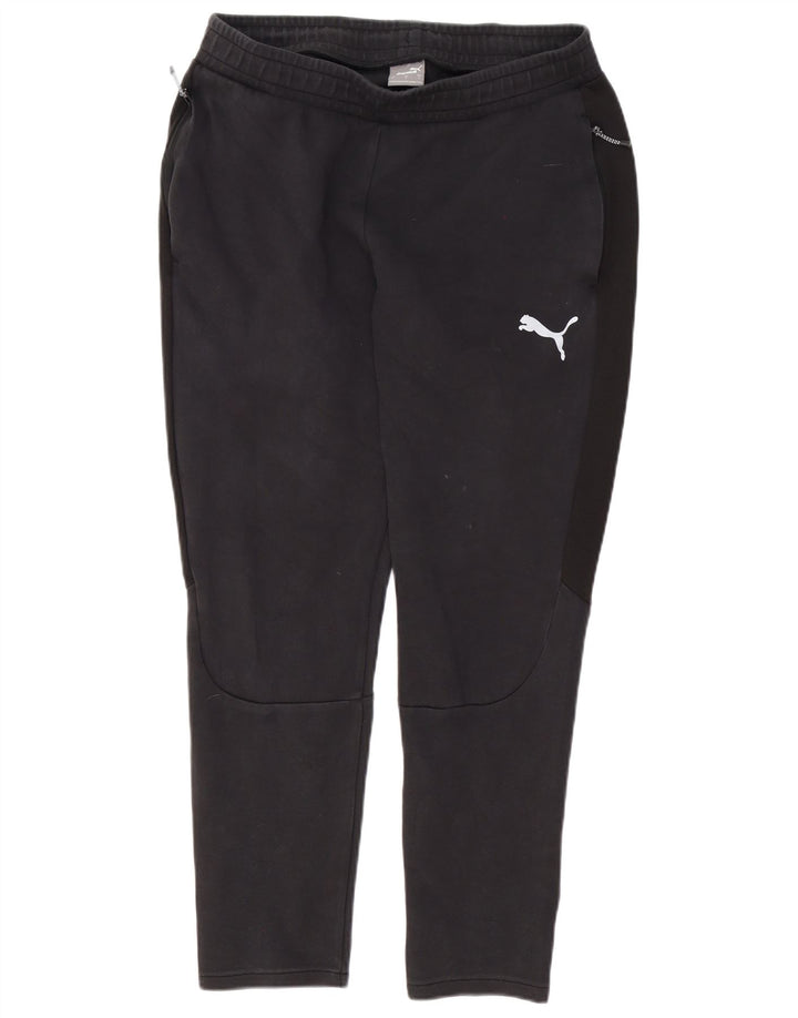 Puma - Pantalón de chándal para hombre, talla grande, algodón negro