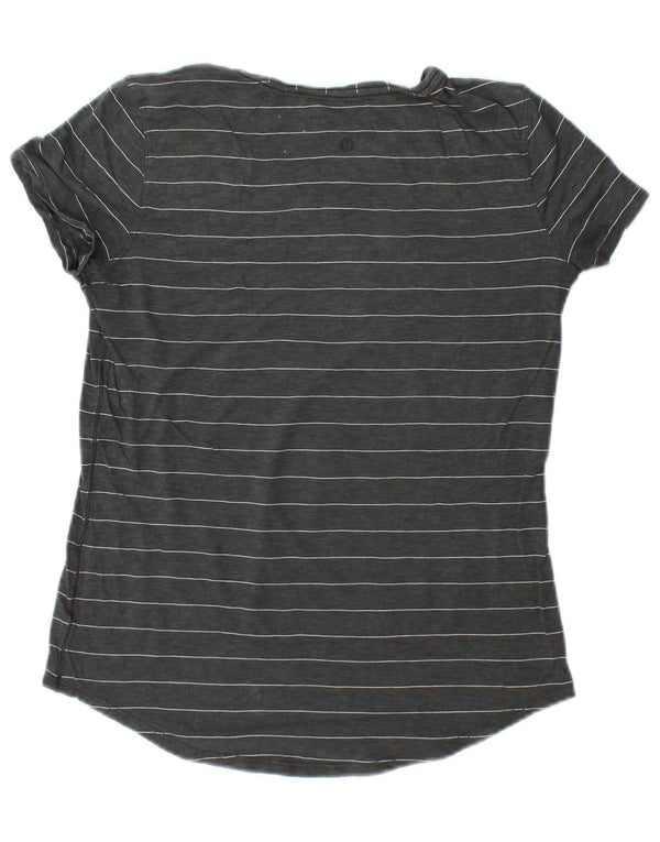 LULULEMON Camiseta para Mujer Top UK 10 Small Gris Rayas