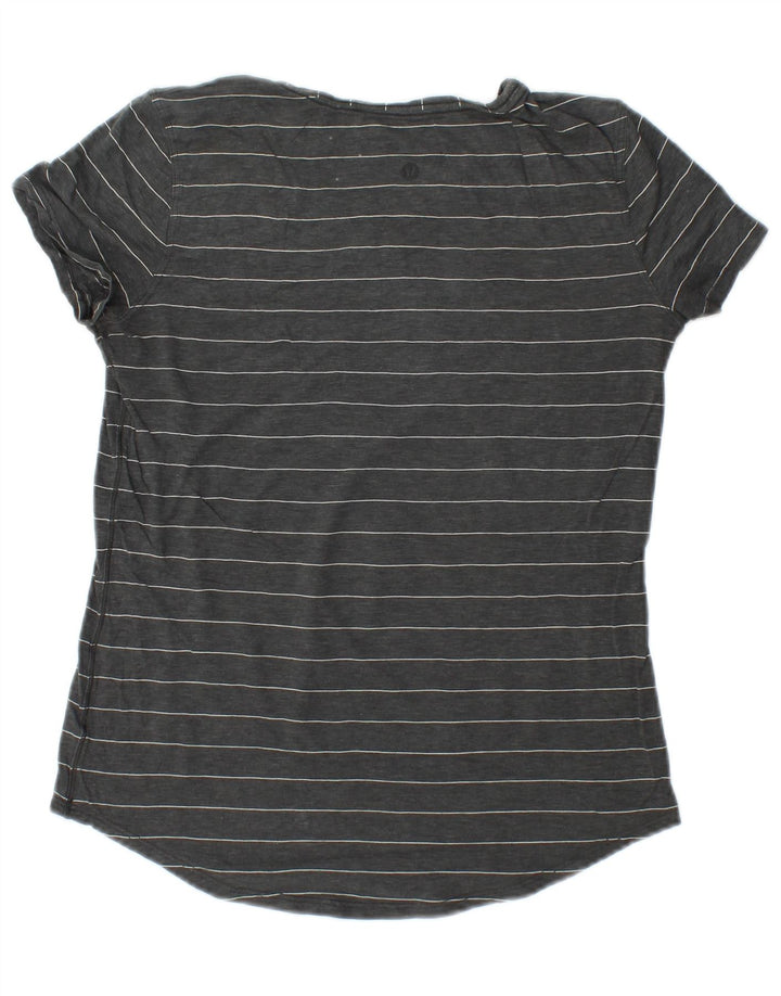 LULULEMON Camiseta para Mujer Top UK 10 Small Gris Rayas