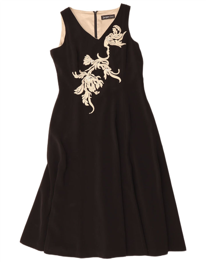 JACQUES VERT Vestido largo sin mangas para mujer UK 44 Grande Poliéster negro