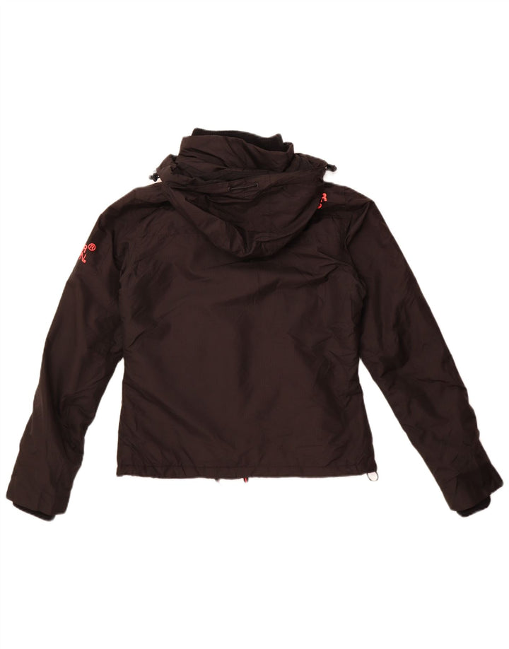 Superdry Chaqueta cortavientos con capucha Windcheater para mujer, talla 40, color negro