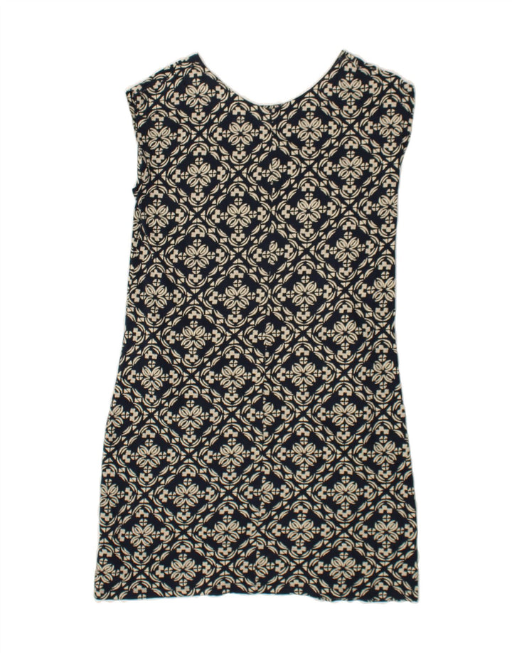 WHITE STUFF Womens Abstract Pattern Shift Dress UK 14 Medium Navy Blue Vintage White Stuff and Second-Hand White Stuff from Messina Hembry 