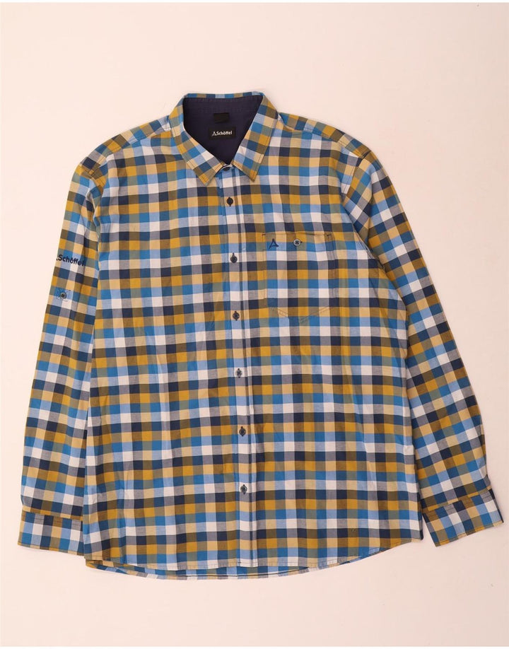 Schoffel Camisa De Hombre Grande De Cuadros Multicolores De Algodón