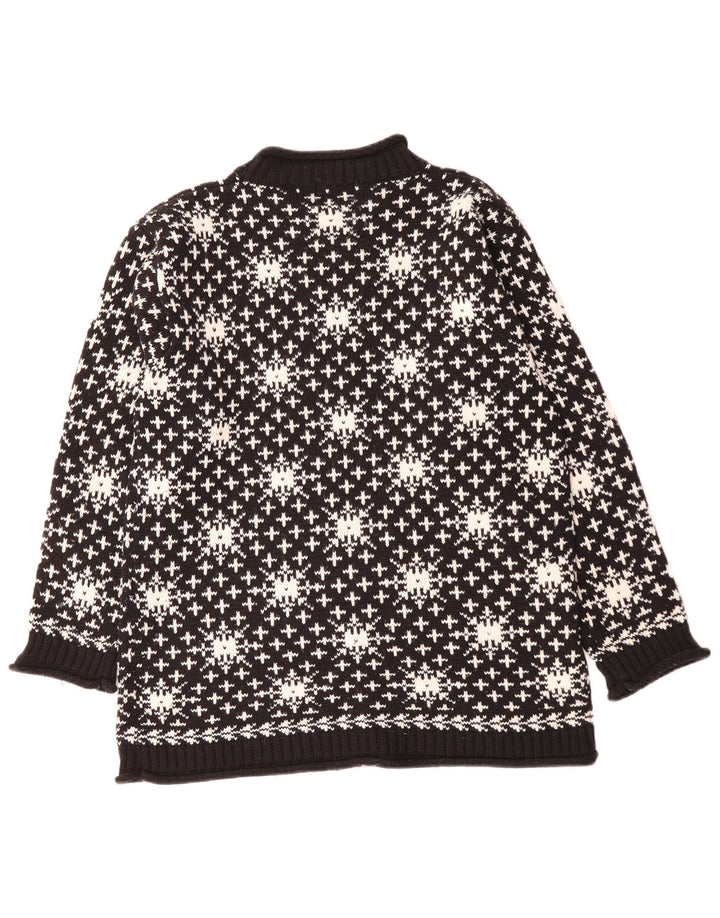 Hennes Suéter tipo jersey con cuello alto para hombre Acrílico Fair Isle negro mediano