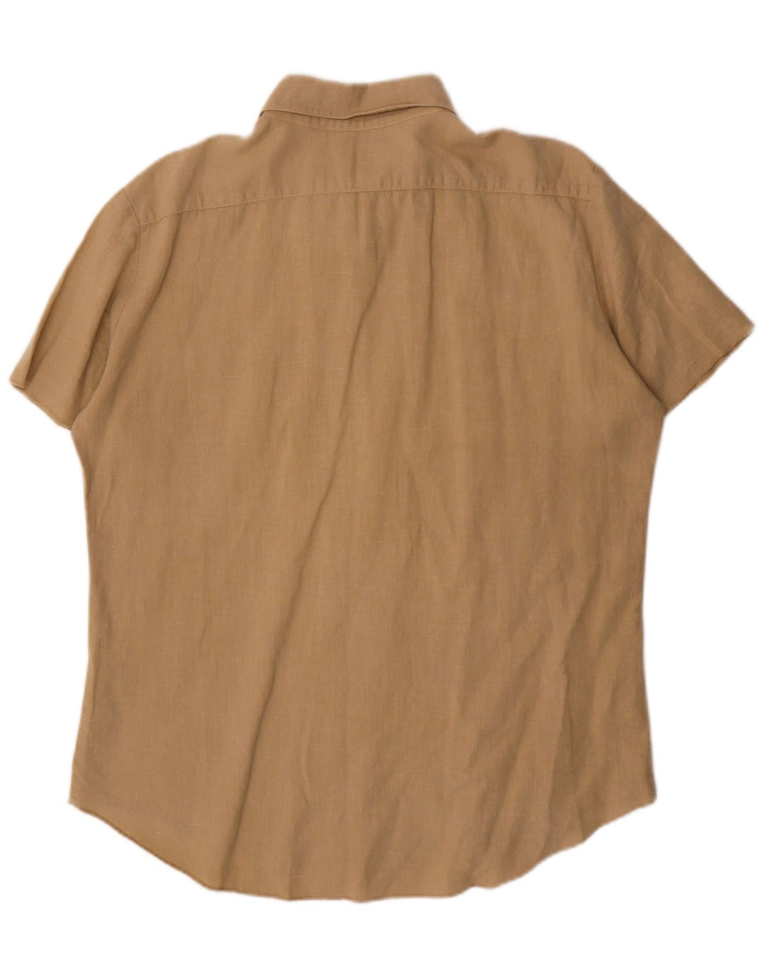 Camisa Energie Hombre De Manga Corta De Lino Beige Medio