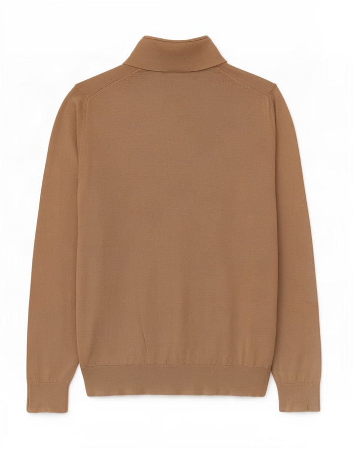 Reiss - Jersey con cuello y cremallera para hombre, talla grande, de lana marrón