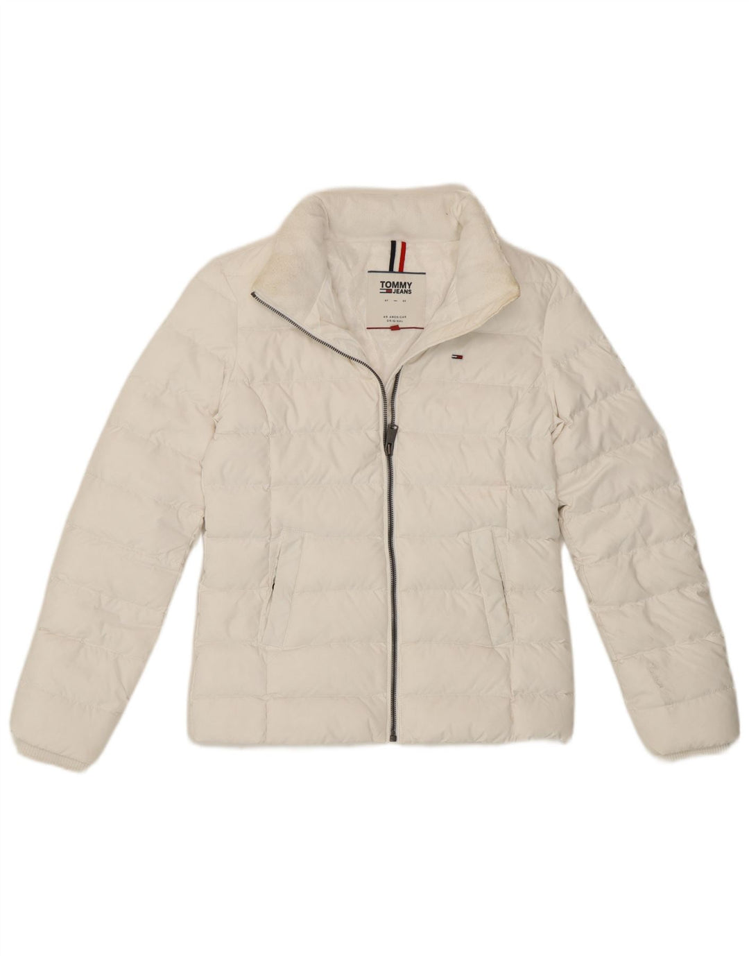Tommy Hilfiger Chaqueta acolchada para mujer UK 6 XS Poliéster blanco
