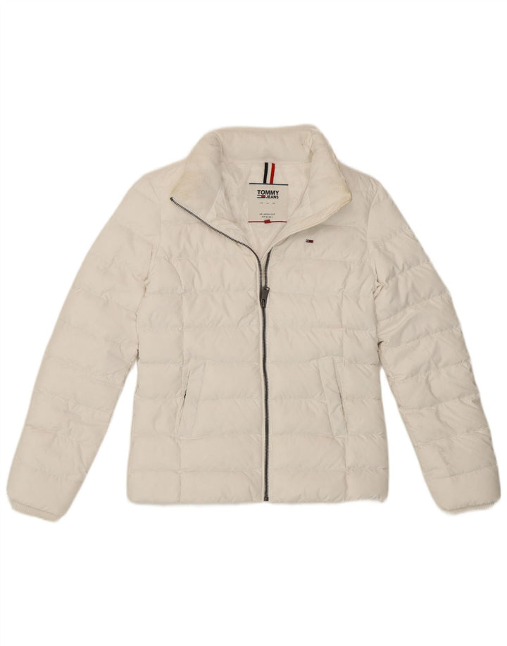 Tommy Hilfiger Chaqueta acolchada para mujer UK 6 XS Poliéster blanco