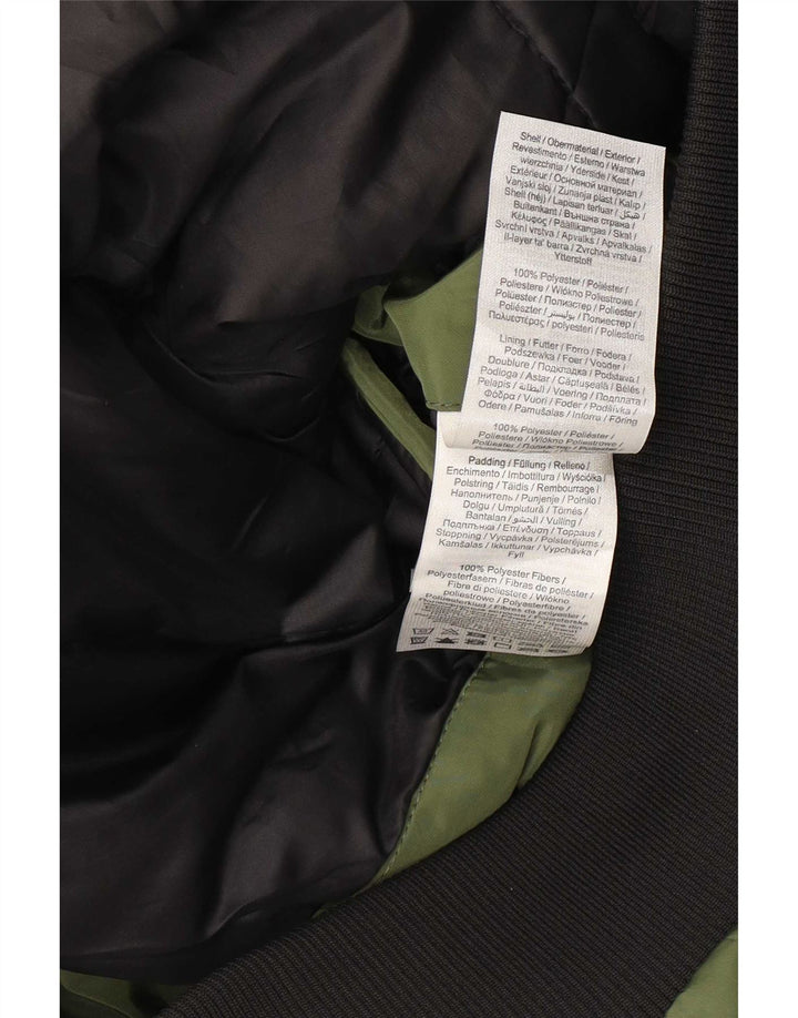 Jack & Jones Chaqueta bomber acolchada con capucha para hombre Reino Unido 40 Poliéster verde grande