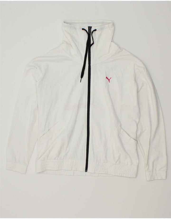 PUMA Womens Tracksuit Top Jacket UK 16 Medium  White Cotton Vintage Puma and Second-Hand Puma from Messina Hembry 