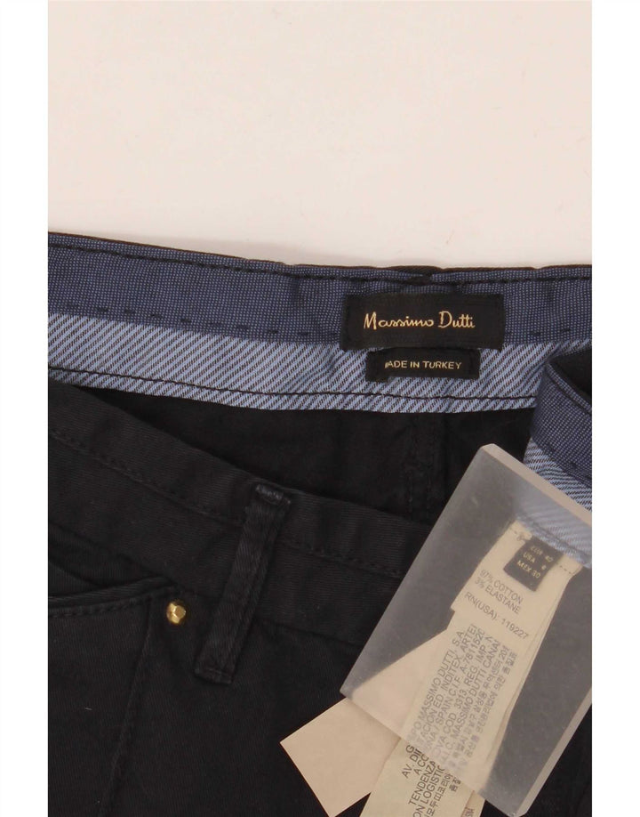 Massimo Dutti Pantalón Chino Slim Mujer EU 40 Medium W30 L31 Azul Marino