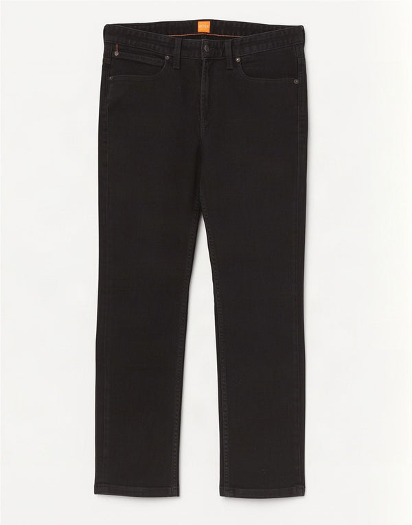 Vaqueros Hugo Boss Hombre Rectos W34 L28 Algodón Negro