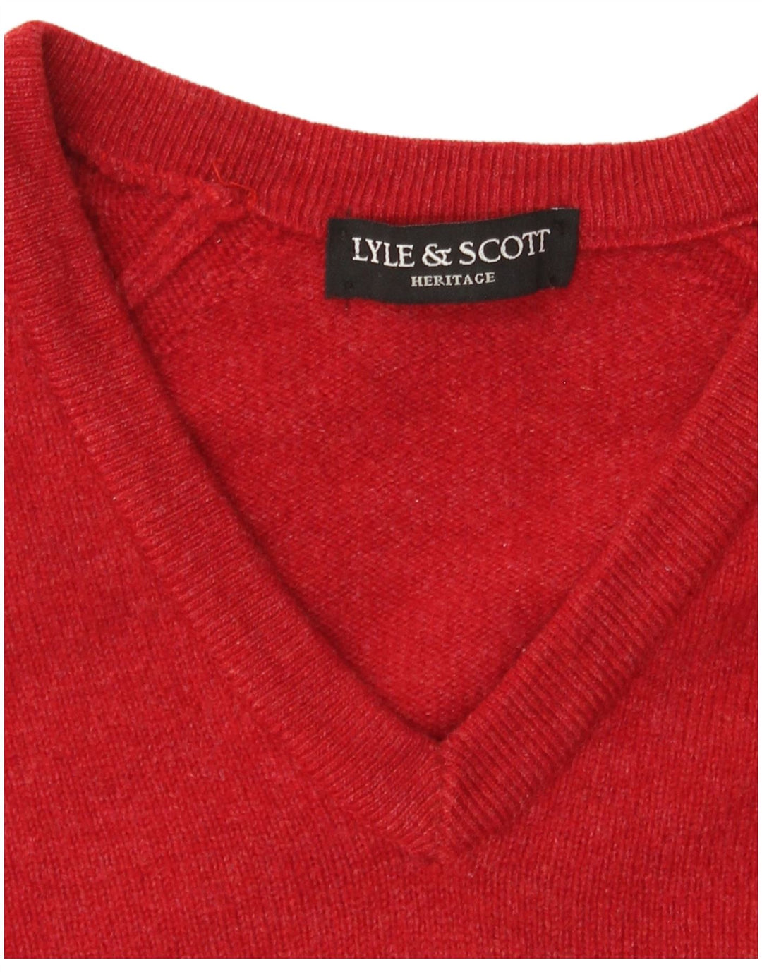 Lyle & Scott Heritage - Jersey con cuello en V para hombre, talla grande, color rojo