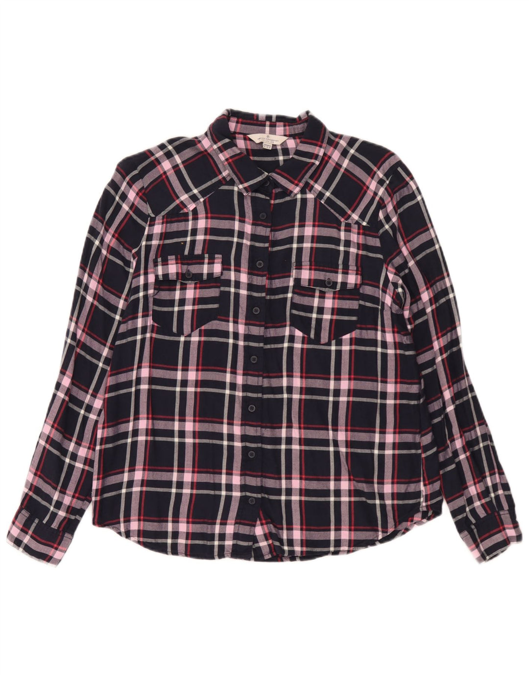 Camisa para mujer French Connection UK 40 Medium Azul marino Check Viscosa