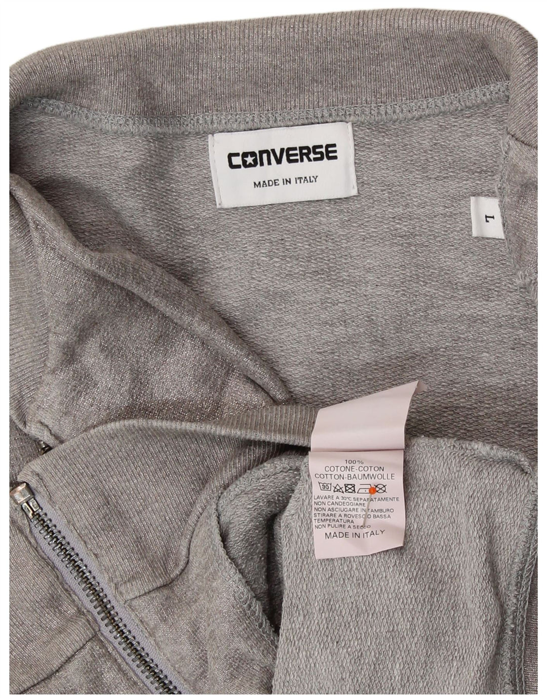 CONVERSE Chaqueta superior de chándal para mujer Reino Unido 14 Algodón plateado grande