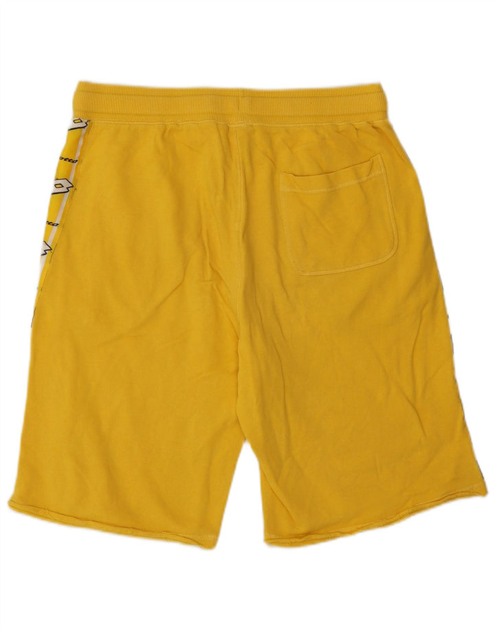 Lotto Hombre Shorts Deportivos Gráficos De Algodón Amarillo Medio