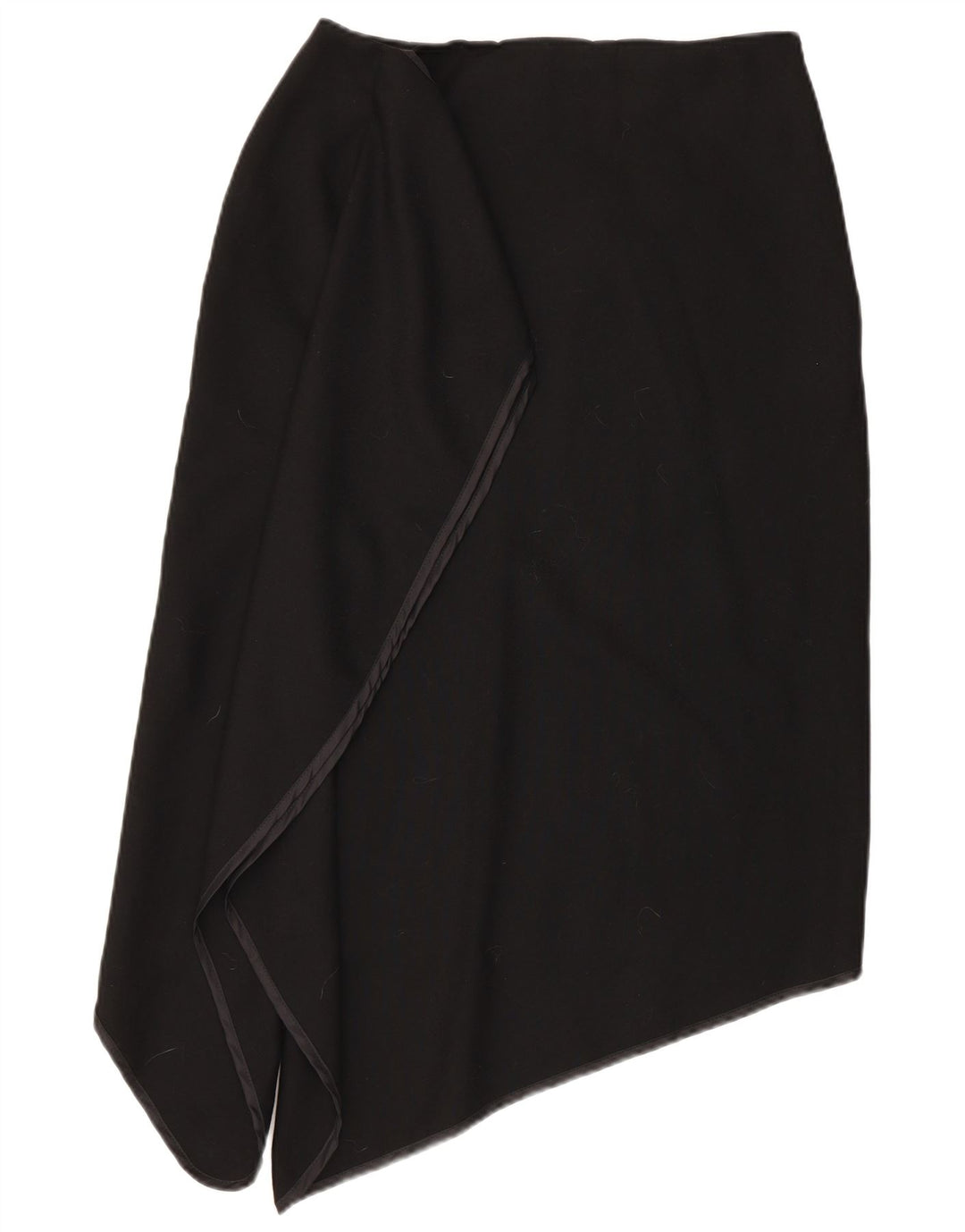Falda asimétrica vintage para mujer IT 46 Grande W30 Lana negra