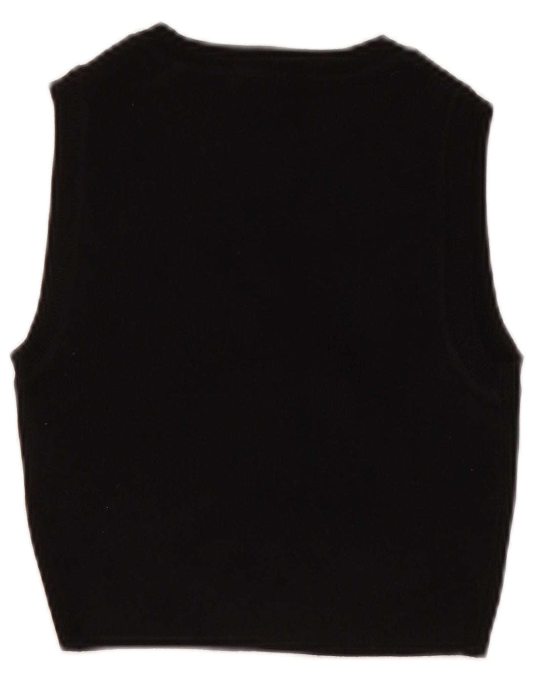 ZARA Mujer Crop Vest Tank Top UK 8 Small Viscosa Negra