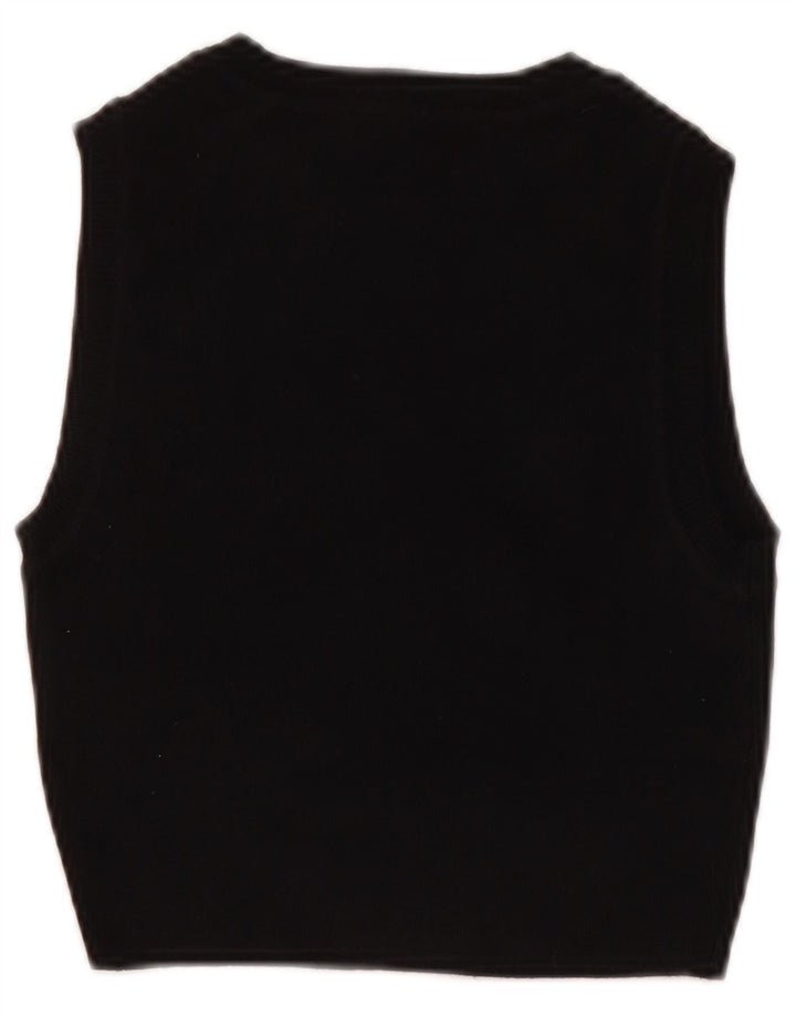 ZARA Mujer Crop Vest Tank Top UK 8 Small Viscosa Negra